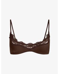 Skims - Fits Everybody Lace Scooped Stretch-Woven Bralette - Lyst