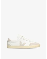 Veja - Volley Logo-Embroidered Leather Low-Top Trainers - Lyst