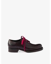Prada - Antiqued Leather Lace-Up Shoes - Lyst