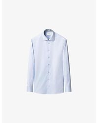 Eton - Floral-Trim Contemporary-Fit Cotton Shirt - Lyst