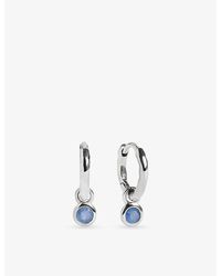 Monica Vinader - September Birthstone Sterling- And Sapphire Huggie Earrings - Lyst