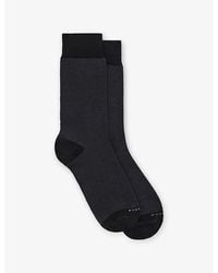 BOGGI - Oxford Stretch Cotton-Blend Crew Socks - Lyst