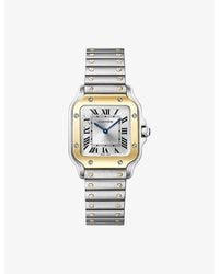 Cartier - Santos De Small Model 18Ct- And Steel Quartz Watch - Lyst