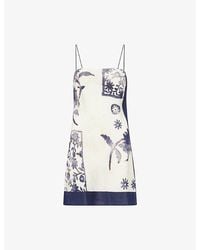 SIR. - Phillipa Square-Neck Silk-Blend Mini Dress - Lyst
