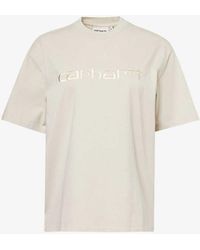 Carhartt - Logo-embroidered Short-sleeve Organic Cotton-jersey T-shirt - Lyst