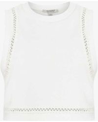 AllSaints - Ewelina Lila Ladder-trim Cropped Knitted Top - Lyst