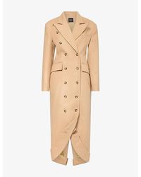 A.W.A.K.E. MODE - Structured Collar Hem Wool Coat - Lyst