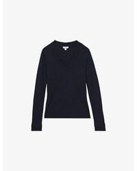 Reiss - Brady V-Neck Fine-Knit Top - Lyst