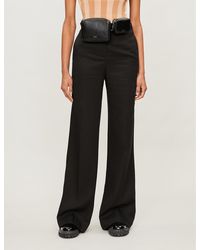 Sandro High-rise Wide-leg Lyocell Trousers - Black