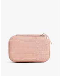 Ted Baker - Ivee Croc-embossed Faux-leather Mini Jewellery Case - Lyst