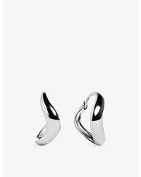 Monica Vinader - Swirl Sterling- Huggie Earrings - Lyst