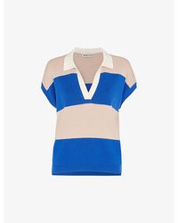 Whistles - Stripe-Pattern Knitted Polo Shirt - Lyst