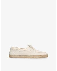 Brunello Cucinelli - Lace-Up Suede Boat Shoes - Lyst