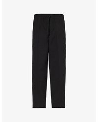 KENZO - Brand-patch Relaxed-fit Cotton And Linen-blend Cargo Trousers - Lyst