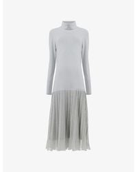 eem - High Neck Knitted Midi Dress - Lyst