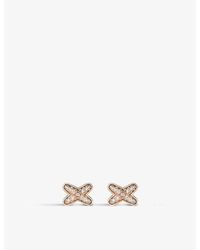 Chaumet - Jeux De Liens 18Ct Rose- And 0.129Ct Brilliant-Cut Diamond Earrings - Lyst