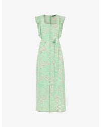 Whistles - Sophie Daisy Meadow Floral-print Woven Midi Dress - Lyst