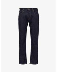 Emporio Armani - Belt-loop Five-pocket Regular-fit Straight-leg Stretch-denim Jeans - Lyst