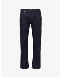 Emporio Armani - Belt-Loop Five-Pocket Regular-Fit Straight-Leg Stretch-Denim Jeans - Lyst