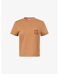 Emello - Brand-Embroidered Short-Sleeve Cotton T-Shirt - Lyst