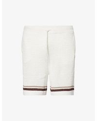 The Couture Club - Checkerboard Crochet-Knit Cotton Shorts - Lyst