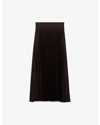 Reiss - Seren Pleated Woven Midi Skirt - Lyst
