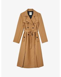 Sandro - Double-breasted Woven Trench Coat - Lyst