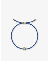 Monica Vinader - Oval 18Ct Vermeil And Lab Grown Diamond Cord Bracelet - Lyst