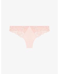 Simone Perele - Saga Floral-Embroidered Lace Thong - Lyst