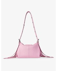 Leather Embroidery Mini Bag with Sling - Baby Pink – Maheejaa