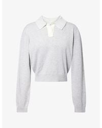 The Couture Club - Long-Sleeve Knitted Polo Top - Lyst