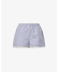 Cou Cou Intimates - The Boxer Check-Print Cotton-Poplin Shorts - Lyst