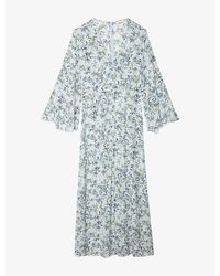 Zadig & Voltaire - Rasato V-Neck Floral-Print Woven Maxi Dress - Lyst