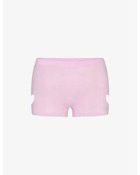 Skims - Micro Heart Worn-In Cotton-Jersey Shorts - Lyst