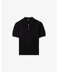 The Kooples - Waffle-Textured Zipped Knitted Polo Shirt - Lyst