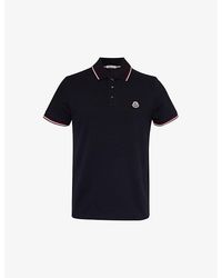Moncler - Brand-Patch Split-Hem Cotton-Piqué Polo Shirt - Lyst