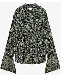 Zadig & Voltaire - Taika Diamante-embellished Silk Blouse - Lyst