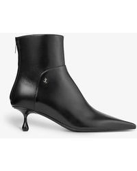 Jimmy Choo - Cycas Pointed-toe Leather Heeled Ankle Boots - Lyst
