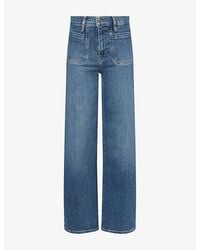 FRAME - Le Slim Palazzo High-Rise Stretch-Denim Jeans - Lyst