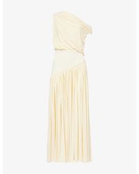 Abadia - Gwen Off-Shoulder Draped Stretch-Jersey Maxi Dress - Lyst