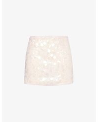 Amy Lynn - Sequin-Embellished Micro Mini Woven Skirt - Lyst