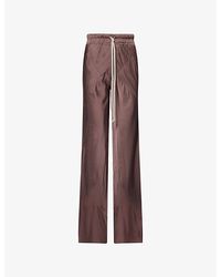 Rick Owens - Drawstring-Waist Patch-Pocket Satin Trousers - Lyst