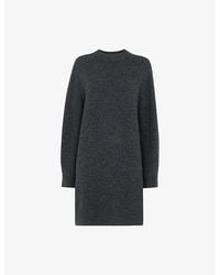 Whistles - Ava Round-Neck Wool Knitted Mini Dress - Lyst