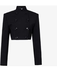Alaïa - Double-breasted Cropped Wool-blend Jacket - Lyst