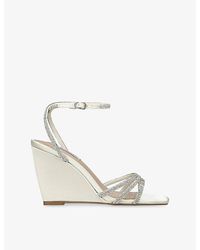 Steve Madden - Aubri Satin Wedge Sandals - Lyst