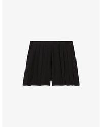 Claudie Pierlot - Flared Pleated Woven Shorts - Lyst