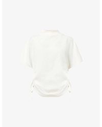 AllSaints - Leslie Drawstring-Sides Satin Top - Lyst
