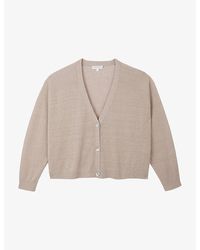 The White Company - Relaxed-Fit V-Neck Linen-Blend Cardigan - Lyst