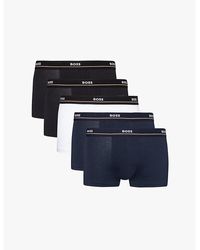 BOSS - Branded Waistband Stretch-Cotton Boxer Trunks - Lyst