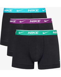 Nike - Logo-waistband Pack Of Three Stretch-cotton Trunks - Lyst